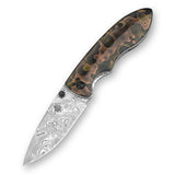 QSP Piglet Liner Lock Pocket Knife Damasteel Raffir Resin Handle - Limited Version