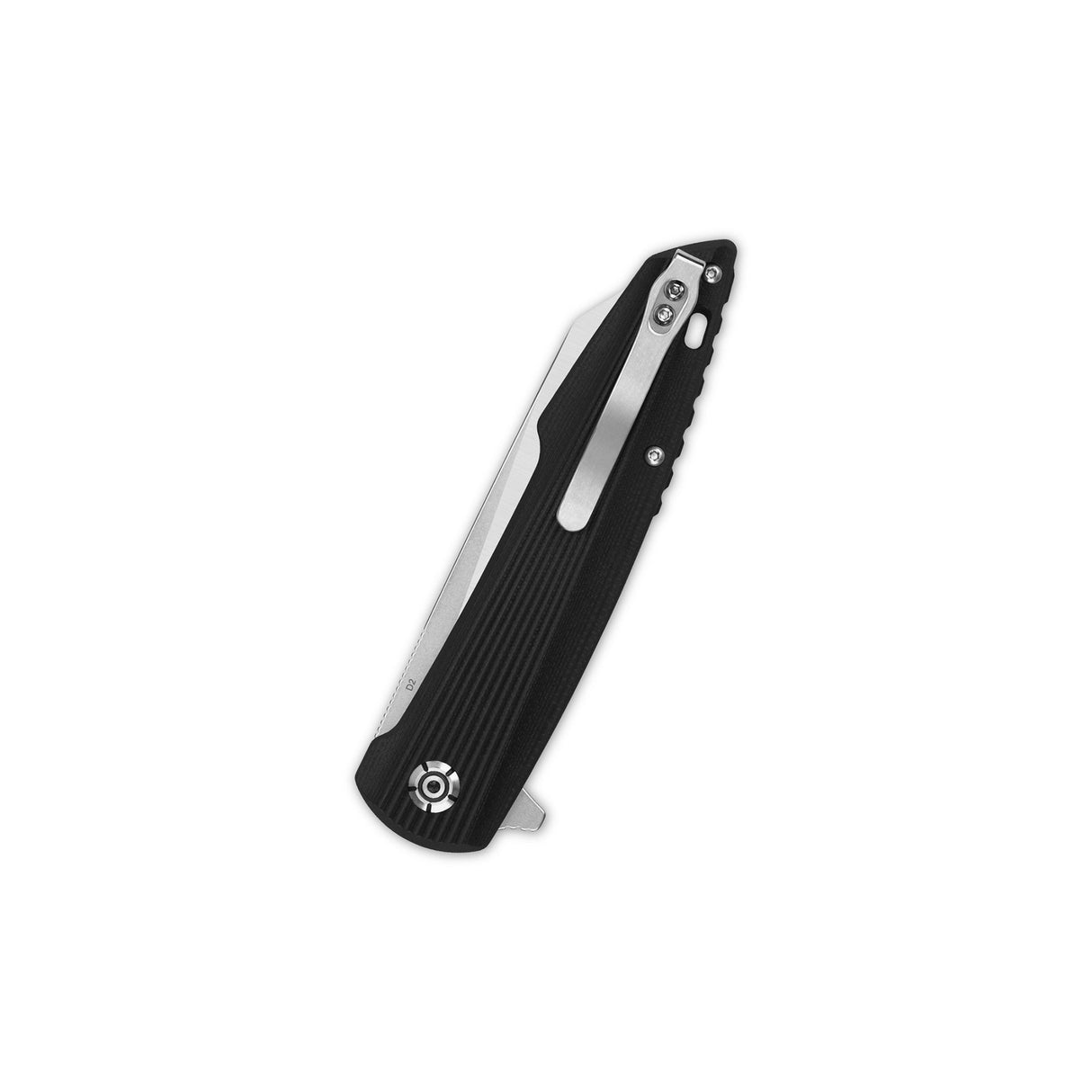 QSP Phoenix pocket knife with black G10 handle and stainless steel blade