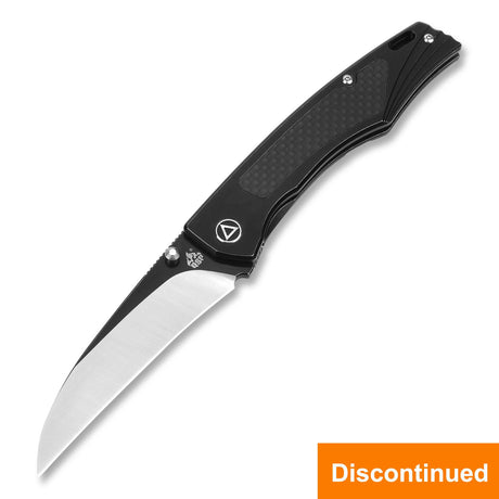 QSP Songbird pocket knife with black titanium handle and CPM S35VN blade, discontinued.