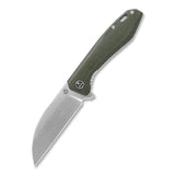 QSP Pelican Liner Lock Pocket Knife CPM S35VN Blade Green Micarta Handle