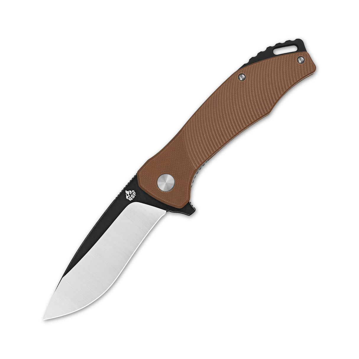 QSP Raven Liner Lock Pocket Knife D2 Blade Brown G10 Handle