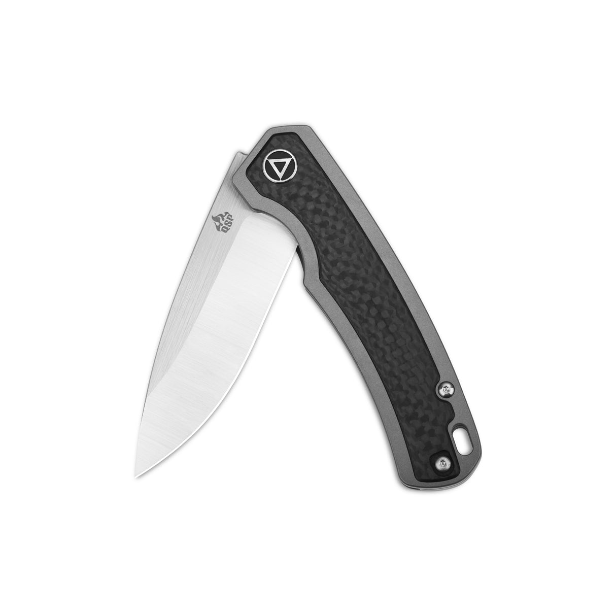 QSP Puffin Frame Lock Pocket Knife CPM S35VN Blade Titanium Handle with Carbon Fiber inlay