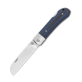 QSP Worker Lock Back Pocket Knife Böhler N690 Blade CF and Blue G10 Handle