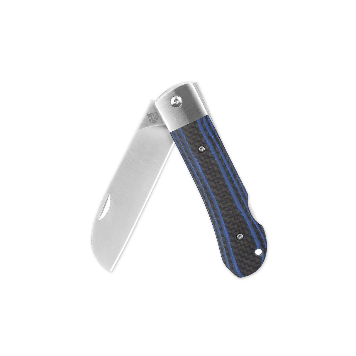 QSP Worker Lock Back Pocket Knife with satin Böhler N690 blade and blue G10 handle