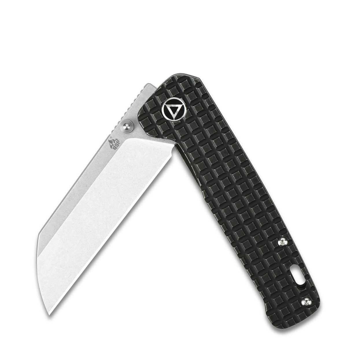 QSP Penguin Frame Lock Pocket Knife 154CM Blade Black Stonewashed Frag Ti Handle