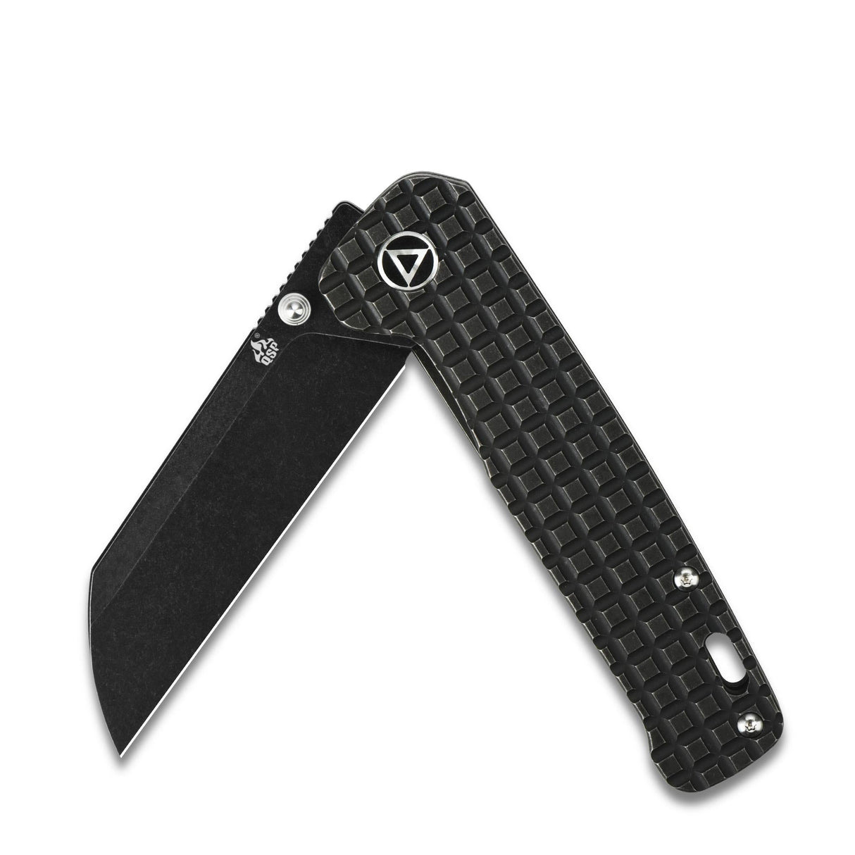 QSP Penguin Frame Lock Pocket Knife 154CM Blade Black Stonewashed Frag Ti Handle