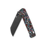 QSP Penguin Plus Frame Lock Pocket Knife 20CV Blade Red Blue Camo CF and Ti Handle