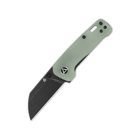 QSP Penguin Mini knife with jade G10 handle and sheepsfoot 14C28N blade.