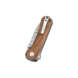 QSP Hawk pocket knife with Verawood handle and stainless clip