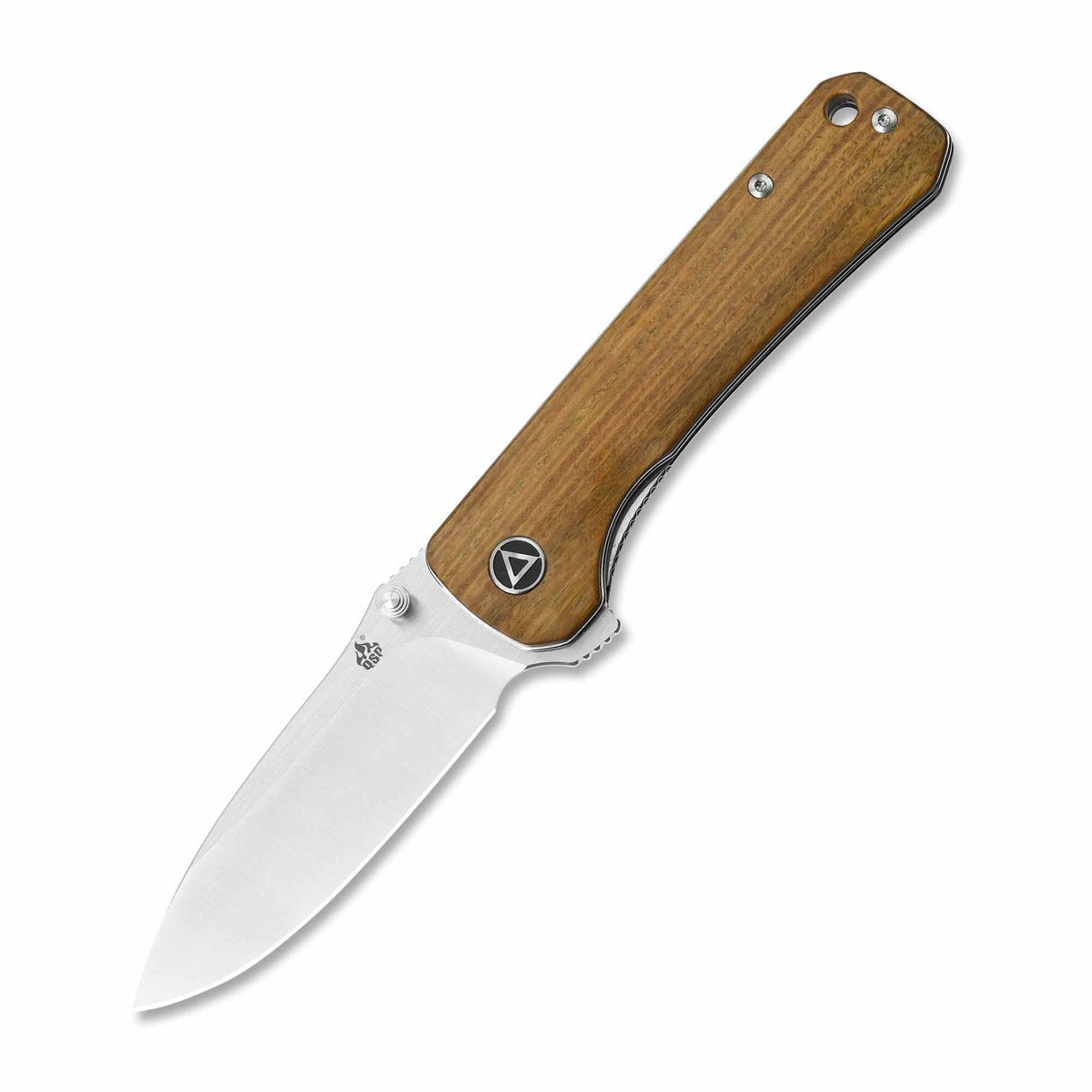 QSP Hawk pocket knife with drop point S35VN blade and Verawood handle