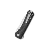 QSP Hawk Liner Lock Pocket Knife with Shredded Carbon Fiber Handle, closed view