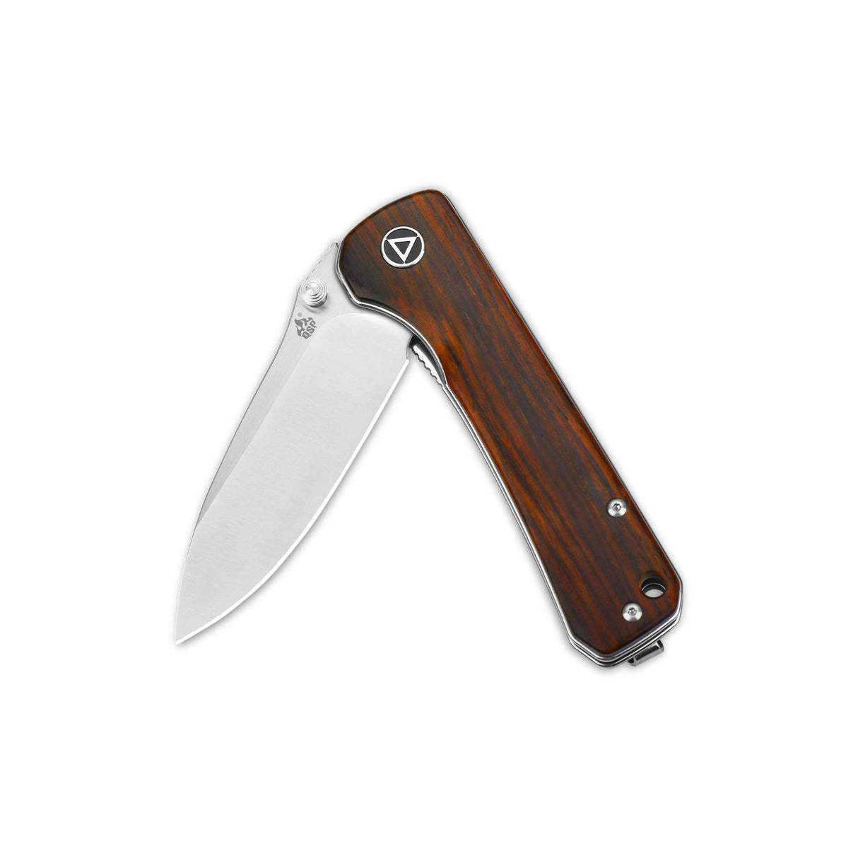 QSP Hawk Liner Lock Pocket Knife Laminated Damascus/S35VN Blade with Cocobolo Handles