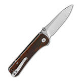 QSP Hawk Liner Lock Pocket Knife Laminated Damascus/S35VN Blade with Cocobolo Handles