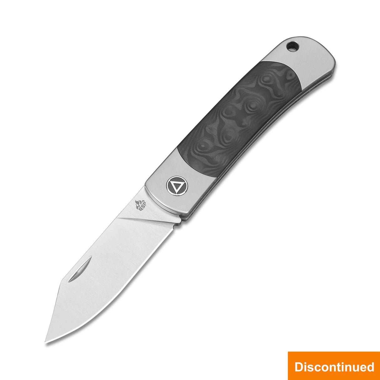 QSP Falcon Slip Joint Pocket Knife S35VN Blade Titanium Handle with Marbled CF attached