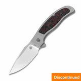 QSP Legatus pocket knife M390 blade with red G10 inlay, discontinued model