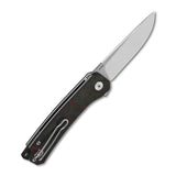 QSP Osprey Liner Lock Pocket Knife 14C28N Blade Red Shredded CF Overlay G10 Handle