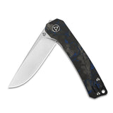 QSP Osprey pocket knife with distinctive blue-black G10 handle and 14C28N drop point blade.