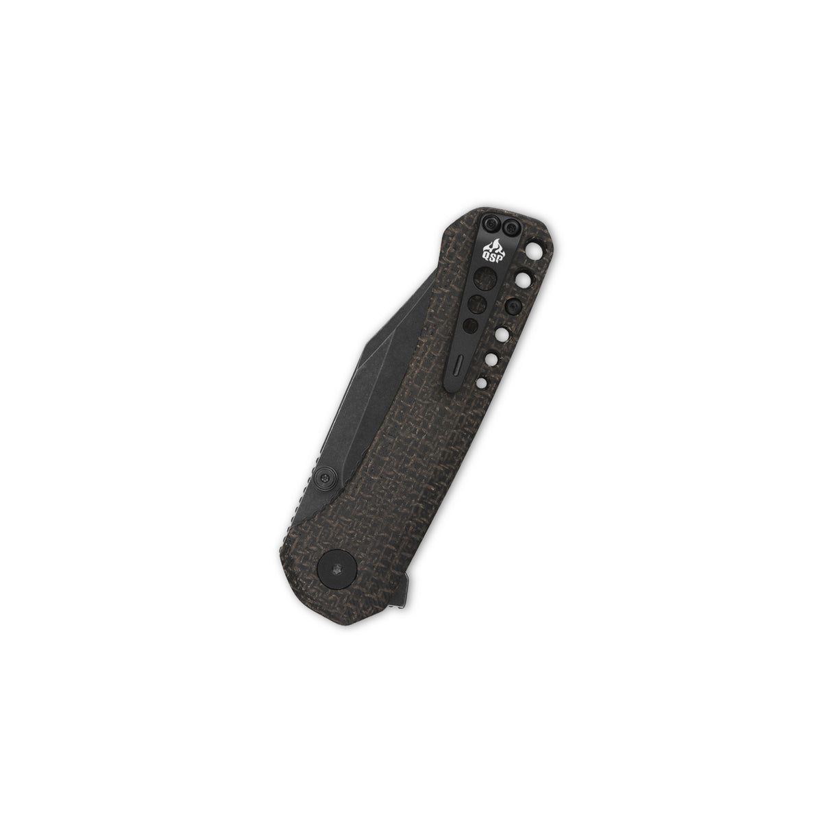 QSP Kestrel Pocket knife 14C28N blade Dark Brown Micarta handle
