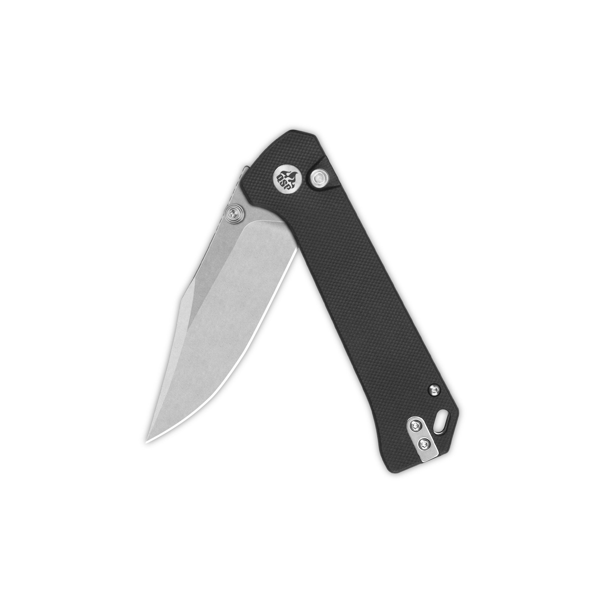 QSP Grebe Button Lock Pocket Knife 14C28N blade G10 Handle – QSP KNIFE