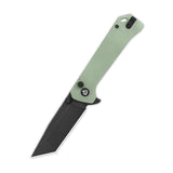 QSP Grebe T Button Lock Pocket Knife 14C28N blade Jade G10 Handle