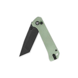 QSP Grebe T Button Lock Pocket Knife 14C28N blade Jade G10 Handle