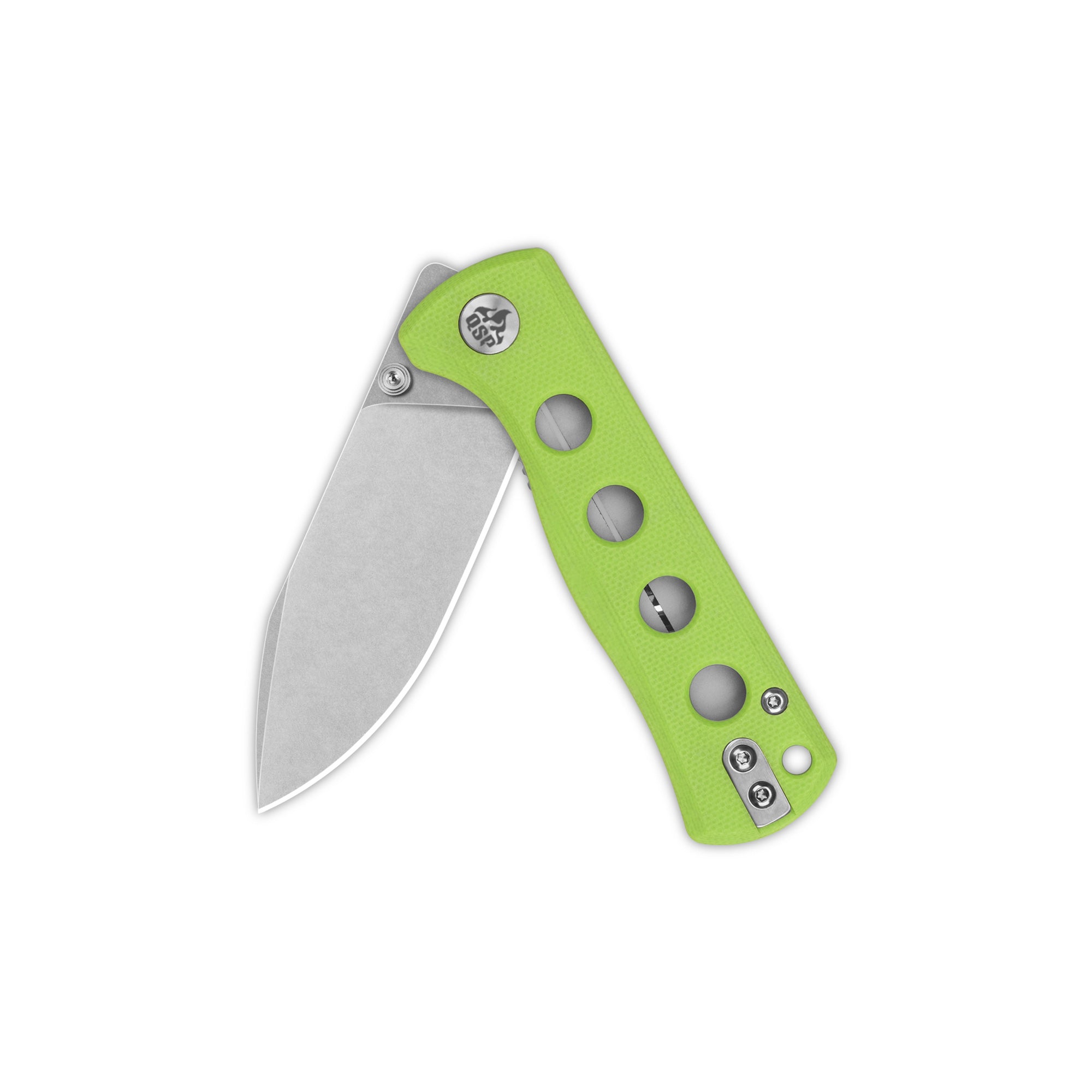 QSP Canary Folder Liner Lock Pocket Knife 14C28N Blade Neon G10 