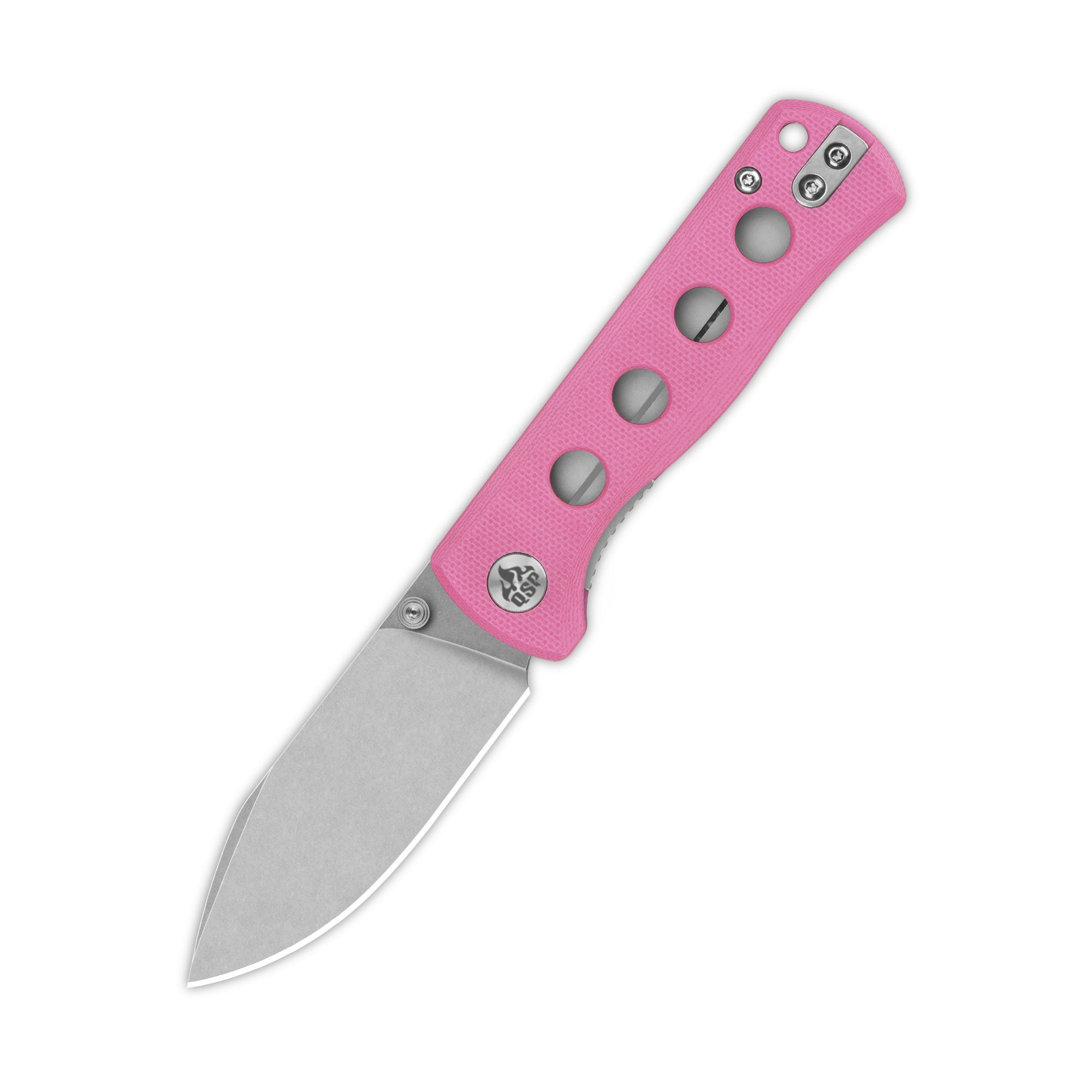 QSP Knife Canary Folder Liner Lock Pocket Knife 14C28N Blade Pink 