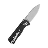 QSP Canary Glyde Lock pocket knife with stonewashed 14C28N blade and ergonomic black G10 handle.