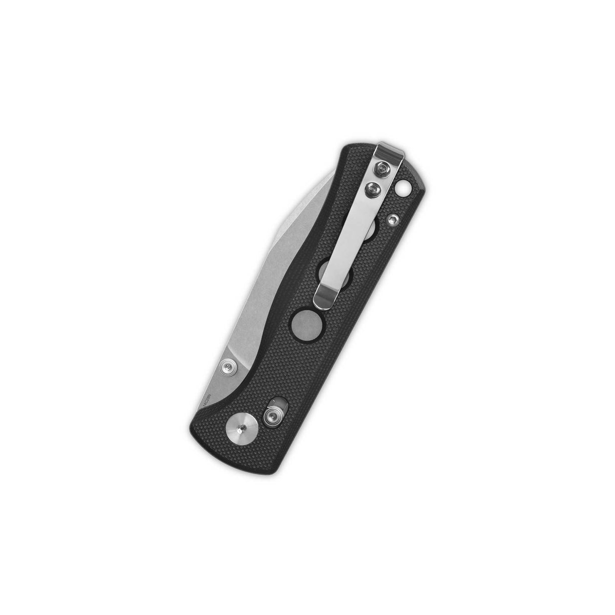 QSP Canary Glyde Lock knife with black G10 handle and stainless steel clip