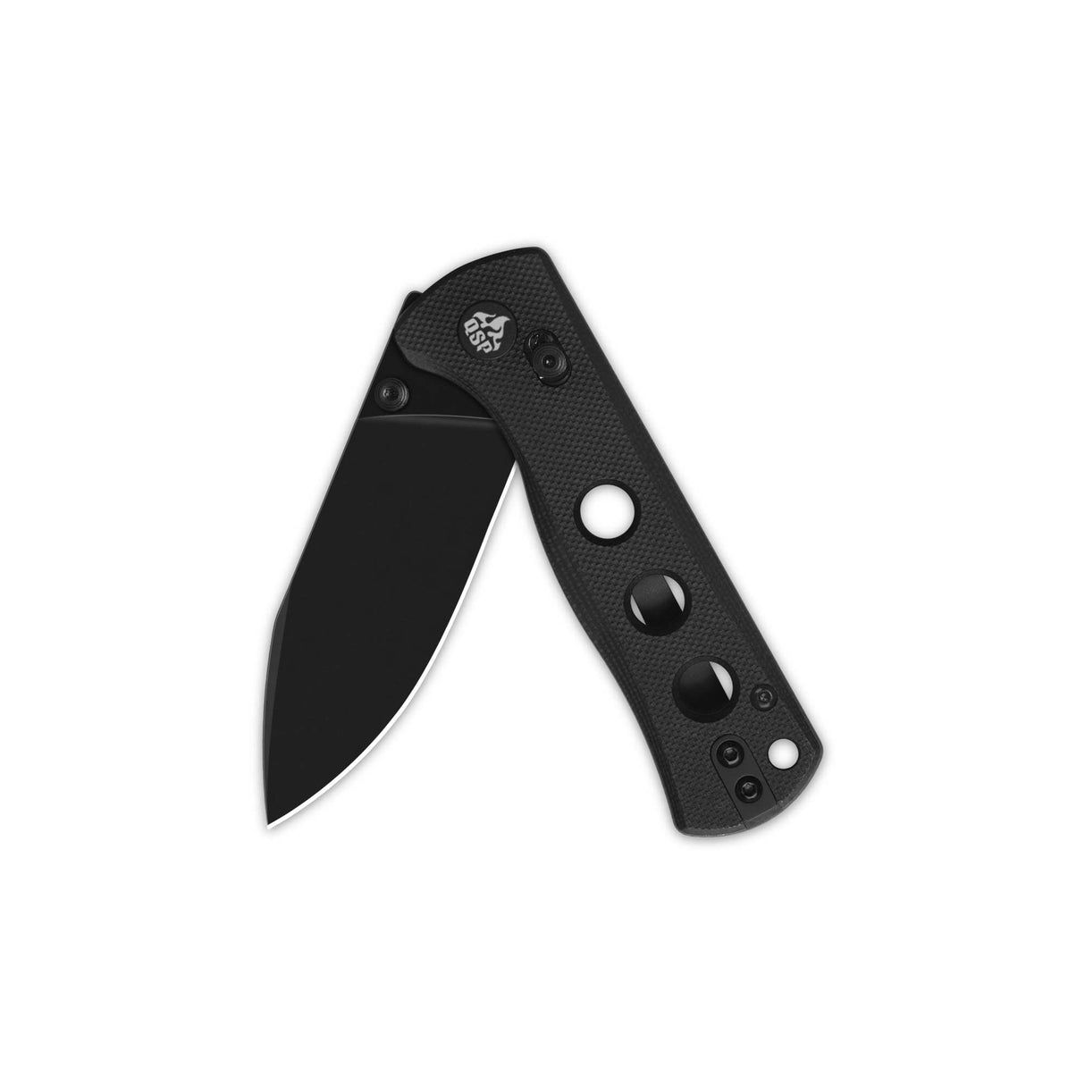 QSP Canary Glyde Lock Pocket Knife with black G10 handle, closed position