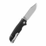 QSP Kali Button Lock Pocket Knife 14C28N Blade Black G10 Handle