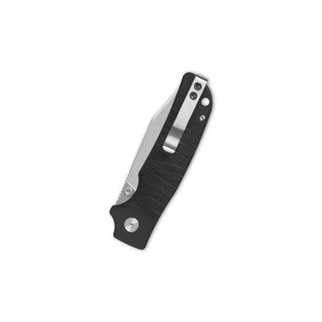 QSP Kali Button Lock Pocket Knife 14C28N Blade Black G10 Handle