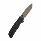 QSP Kali pocket knife with champagne clip point blade and textured black G10 handle