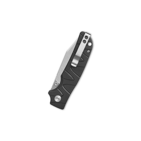 QSP Kali Button Lock Pocket Knife 14C28N Blade Black Aluminium Handle