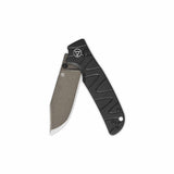 QSP Kali Button Lock Pocket Knife 14C28N Blade Black Aluminium Handle