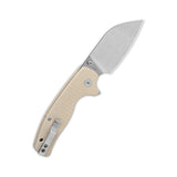 QSP Chefmaster Liner Lock Pocket Knife 14C28N Blade Ivory white G10 Handle