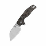 QSP Chefmaster Liner Lock Pocket Knife 14C28N Blade Brown Coarse Micarta Handle