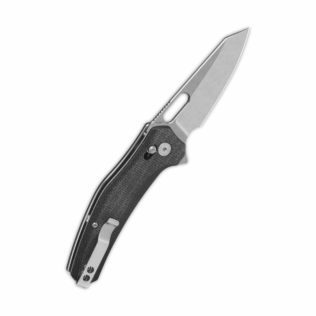 QSP Emu Glyde Lock Pocket Knife 14C28N Blade Black Micarta Handle