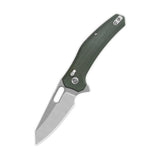 QSP Emu Glyde Lock Pocket Knife 14C28N Blade Green Micarta Handle