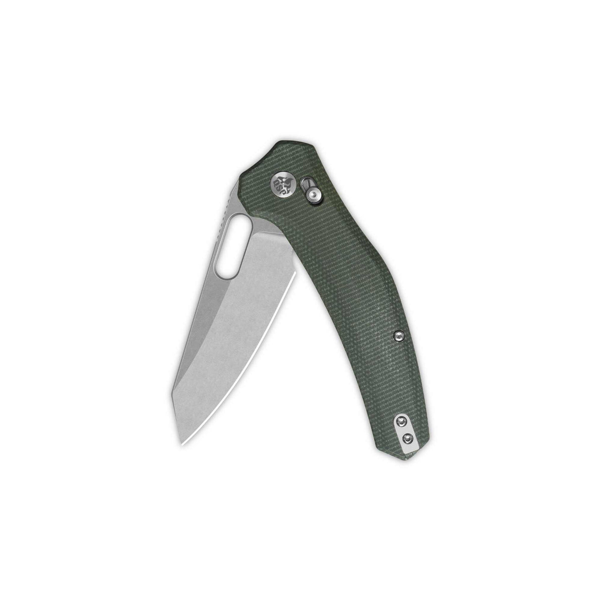 QSP Emu Glyde Lock Pocket Knife 14C28N Blade Green Micarta Handle