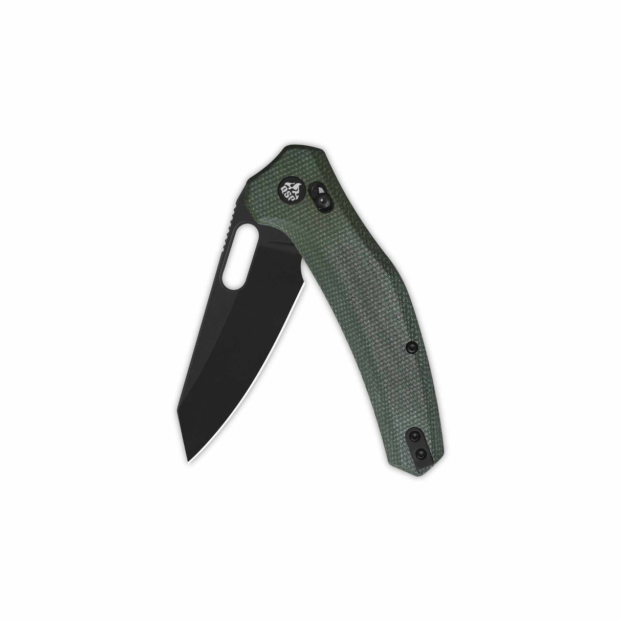 QSP Emu Glyde Lock Pocket Knife 14C28N Blade Green Micarta Handle