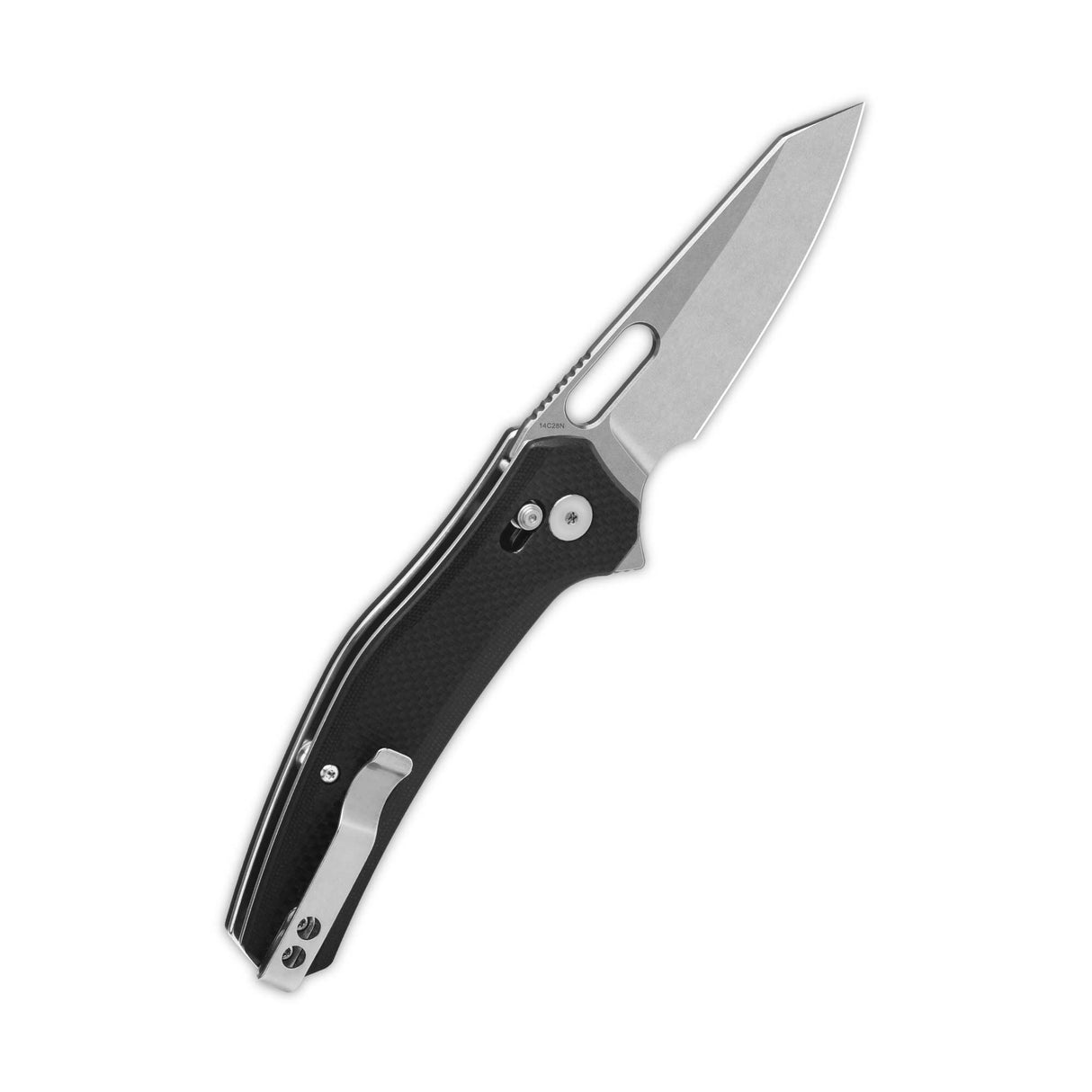 QSP Emu Glyde Lock Pocket Knife 14C28N Blade Black Coarse G10 Handle