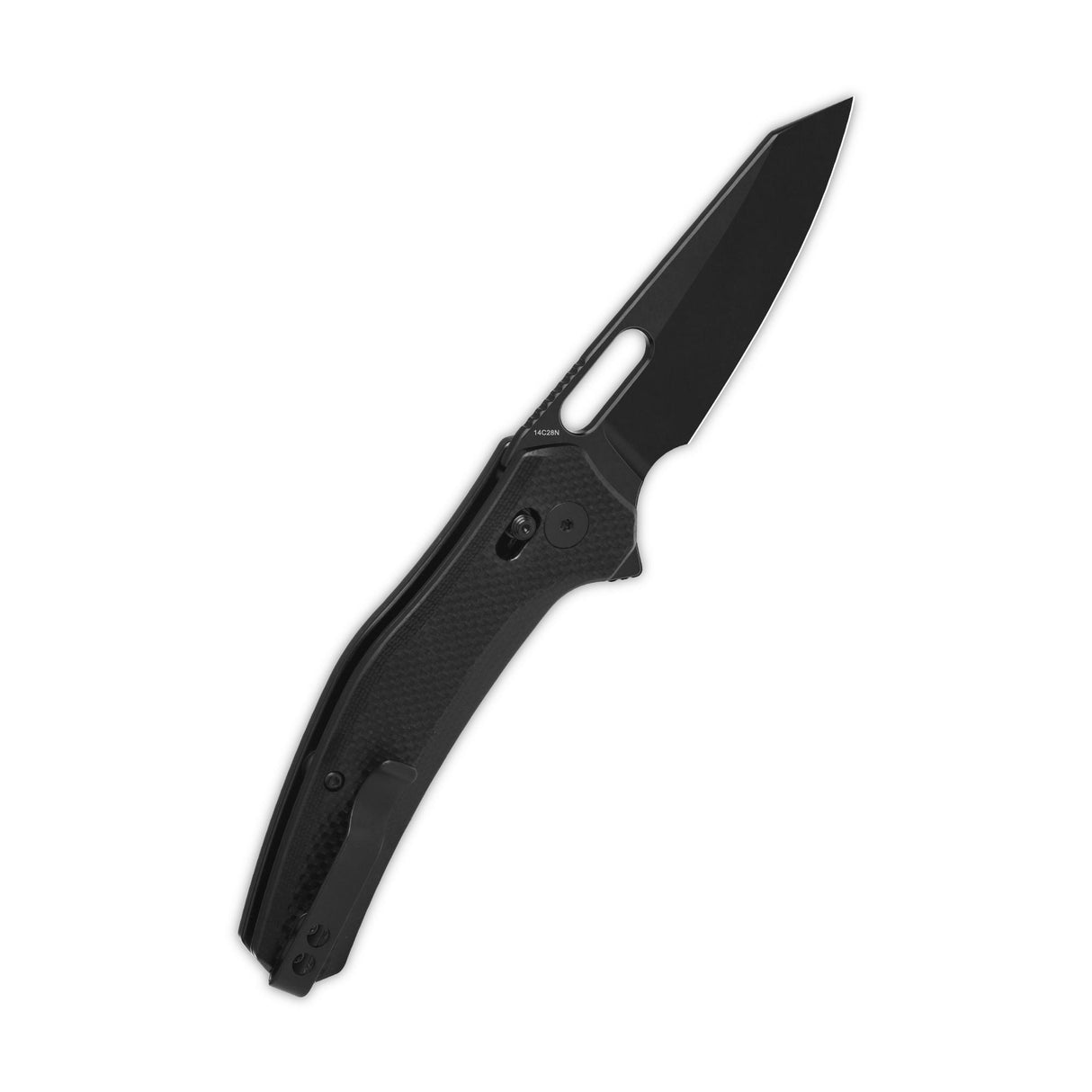 QSP Emu Glyde Lock Pocket Knife 14C28N Blade Black Coarse G10 Handle