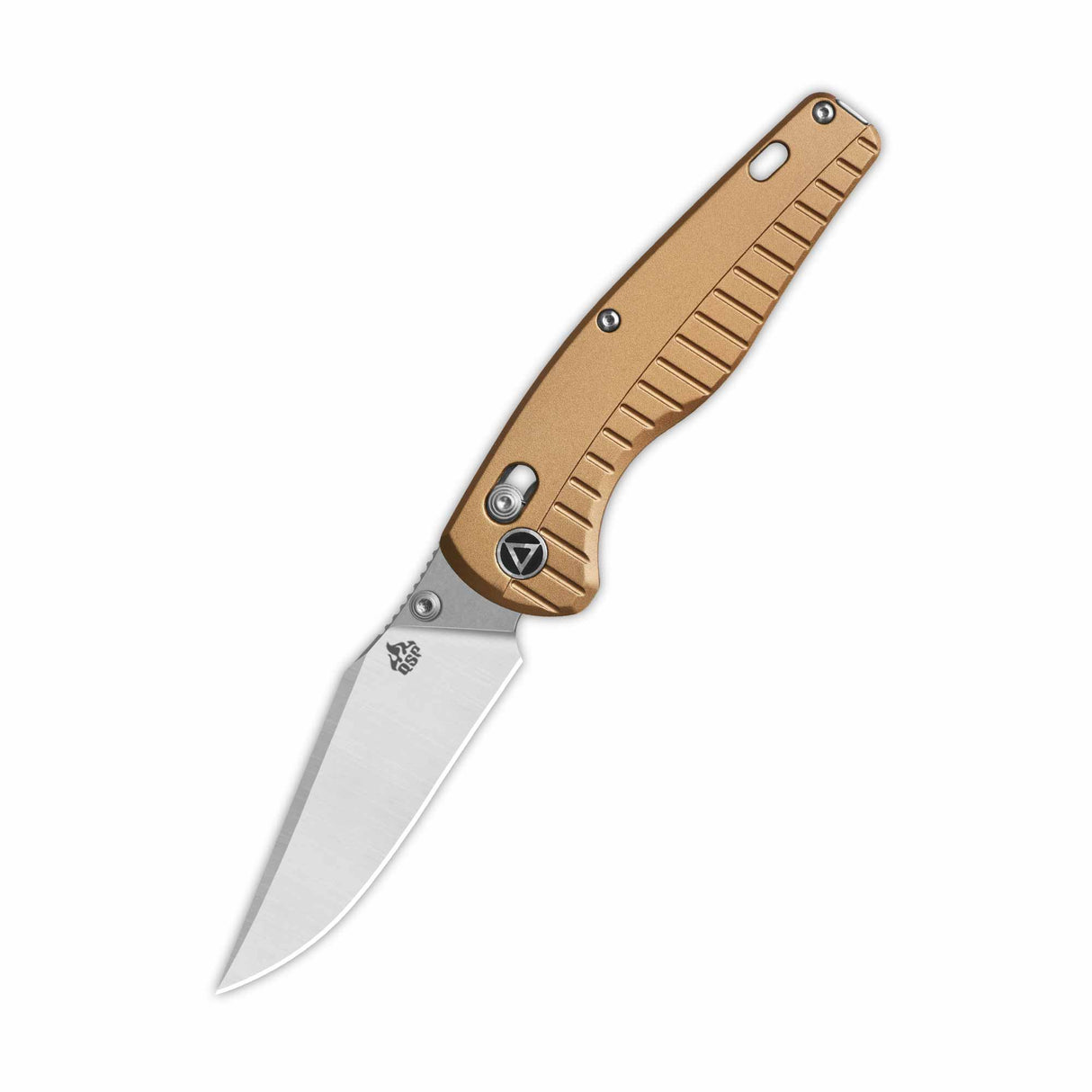 QSP Reptile Glyde Lock Pocket Knife 14C28N Blade Tan Aluminium Handle