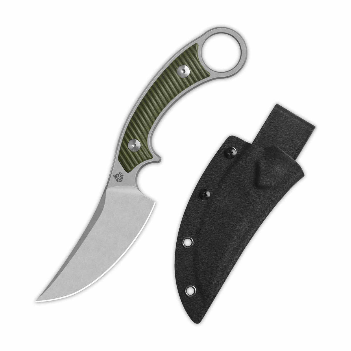 QSP Viper Fixed Blade Knife 10Cr15MoV Blade Green G10 Handle